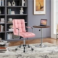 thumbnail image 3 of Yaheetech Height Adjustable Mid Back PU Leather Office Chair, Pink, 3 of 8
