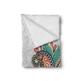 thumbnail image 2 of Flowers Soft Flannel Fleece Throw Blanket, Floral Background with Branches in Tribal Style Paisley Pattern Print, Cozy Plush for Indoor and Outdoor Use, 60" x 80", Pale Grey Jade Green, by Ambesonne, 2 of 6