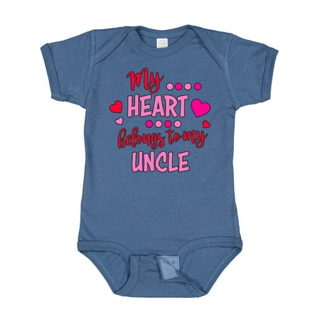 

Inktastic My Heart Belongs to My Uncle Gift Baby Boy or Baby Girl Bodysuit