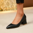 thumbnail image 6 of Womens Fashion Pumps Shoes Chunky Block Heels Pointed Toe Slip On Work Shoes Formal Dress Shoes, 6 of 7