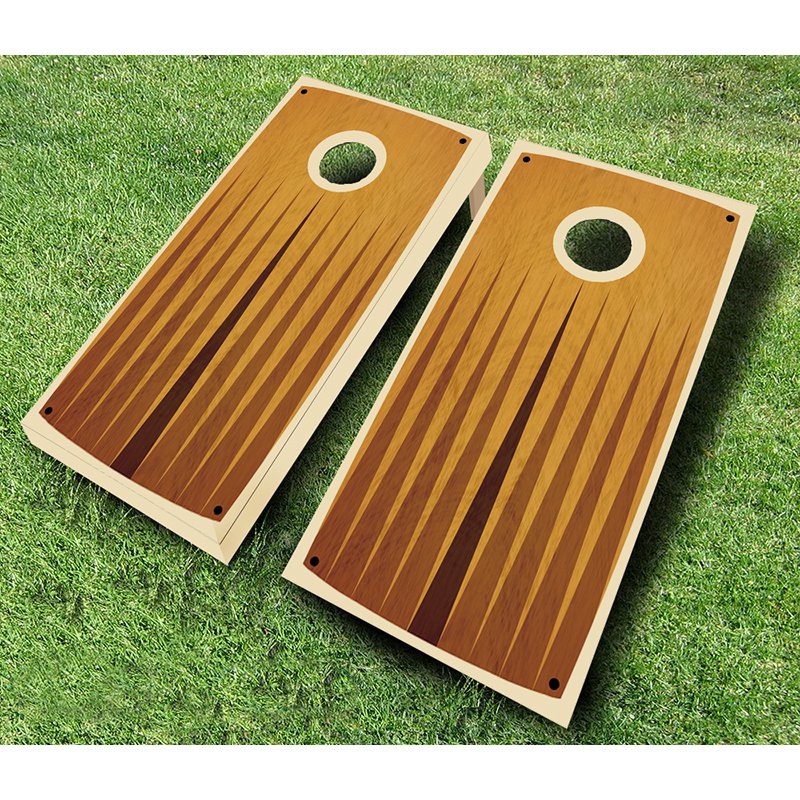 AJJ Cornhole Retro Stained Middle Point Pyramid Cornhole Set