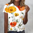 thumbnail image 1 of Fiudx Ofertas y Liquidaciones Blusas Informales de Manga Corta con Cuello Redondo y Estampado a La Moda para Mujer, 1 of 4