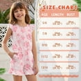 thumbnail image 6 of ZIATUBLE4S Pink Paw Print Girls Summer Short Jumpsuits Flutter Sleeves One-Piece Romper Soft Comfort Kids Casual Playsuit with Pockets for 13-14 Y, 6 of 6