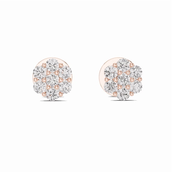 14K Gold Plated Diamond Solitaire Stud Earrings for Women, Elegant Jewelry Gift