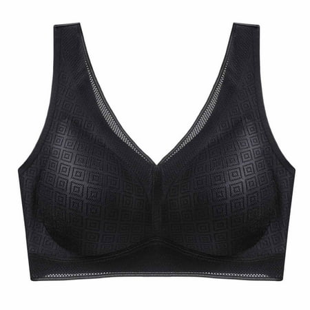 

Women S Seamless Latex Sports Bra Comfortable Breathable Base Top Underwear Workout Bras Black M