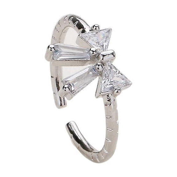 PULABO Women 925 Sterling Silver 14k Gold-plated Butterfly Cubic Zirconia Thumb Ring Stress Anxiety Rings Women's Jewelry Lady Birthday Mother's Day Gifts
