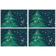 thumbnail image 1 of Merry Christmas Green Xmas Tree Dining Table Placemats 4PCS Durable Linen Placemats 12 X 18 Inch Winter Table Mats for Party Kitchen Dining Decoration for Kitchen Dining Table,Kitchen Table Mats, 1 of 5