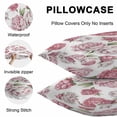thumbnail image 5 of Throw Pillow Covers 18x18 Inch Set of 2, Pink Floral Waterproof Outdoor Pillow Covers, Spring Summer Modern Flower Leaf Decorative Cushion Pillowcases for Couch, Sofa, Bed, Garden, Patio, 5 of 9