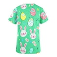 thumbnail image 3 of lcziwo Womens Easter Scrub Tops Cute Bunny Egg Graphic Tees Shirts Short Sleeve V Neck Stretchy Holiday Nurse Working Uniform with Pockets Green XL Ofertas en Walmart, 3 of 5