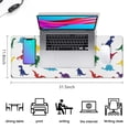 thumbnail image 5 of Long Mouse Pads for Desk,White Colorful Dinosaurs Silhouette Desk Mats on Top Of Desks, Desk Mouse Pad Extra Large with 3mm Non-Slip Base and Stitched Edge for Gaming,Work,Home 31.5"x11.8", 5 of 5