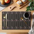 thumbnail image 2 of Spring Floral Placemats Set of 12 Vintage Bohemia Flowers Leaves Bows Black Place Mats Indoor Wipeable Table Mats Washable Cloth Dining Table Placemats for Kitchen Holiday Party Home Decor 13x19 Inch, 2 of 9