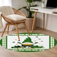 thumbnail image 3 of Area Rug 48in, Irish Lovely Dwarf and Lucky Shamrock Floor Carpet Living Room Rug, Buffalo Plaid Non-Slip Welcome Mat Indoor Rugs for Bedroom Dining Room, 3 of 9