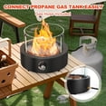 thumbnail image 3 of OUTDOOR LIVING Premium Fire Pit with Lava Rocks, Glass Wind Guard, Smokeless Propane Gas Fireplace with 5FT Hose for Patio Backyard Outdoor, FP038 Black Round, Side-Mounted, 3 of 5