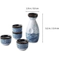 thumbnail image 2 of 4 tazas de cerámica de 35 ml y 1 tetera para servir de 180 ml, perfectas para los amantes del vino Conjunto tradicional japonés para sake, 2 of 5