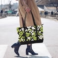 thumbnail image 4 of FORMRS Canvas Laptop Tote Bag for Women with 15.6" Computer Compartments Shoulder Handbag, Green Flower Pattern, 4 of 7