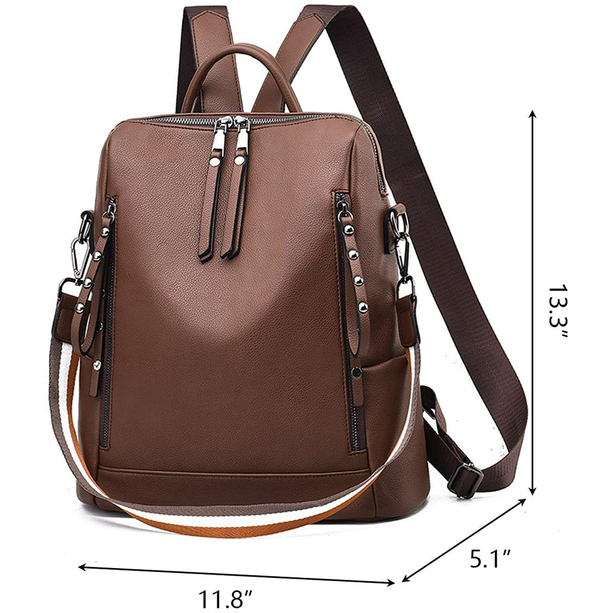 Women Backpack Purse Leather Shoulder Bag Fashion Satchel Bags Convertible Backpack Zipper Travel Rucksack
