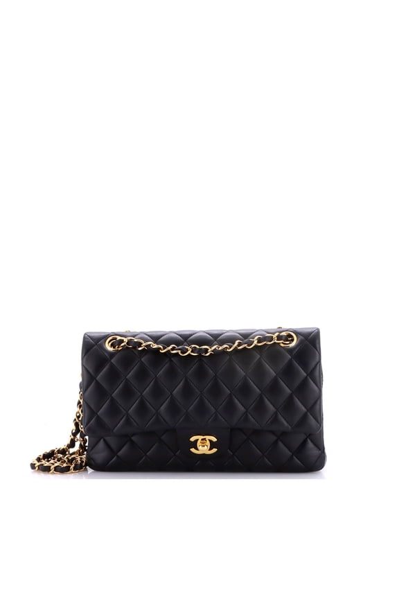 Pre-Owned Classic Double Flap Bag Quilted Lambskin Medium By Rebag