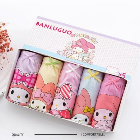 5Pcs/Box Girls Kuromi Underwear Melody Cartoon Panties For Girl Cotton Toddlers Kids Triangle Panty Breathable Girls Briefs