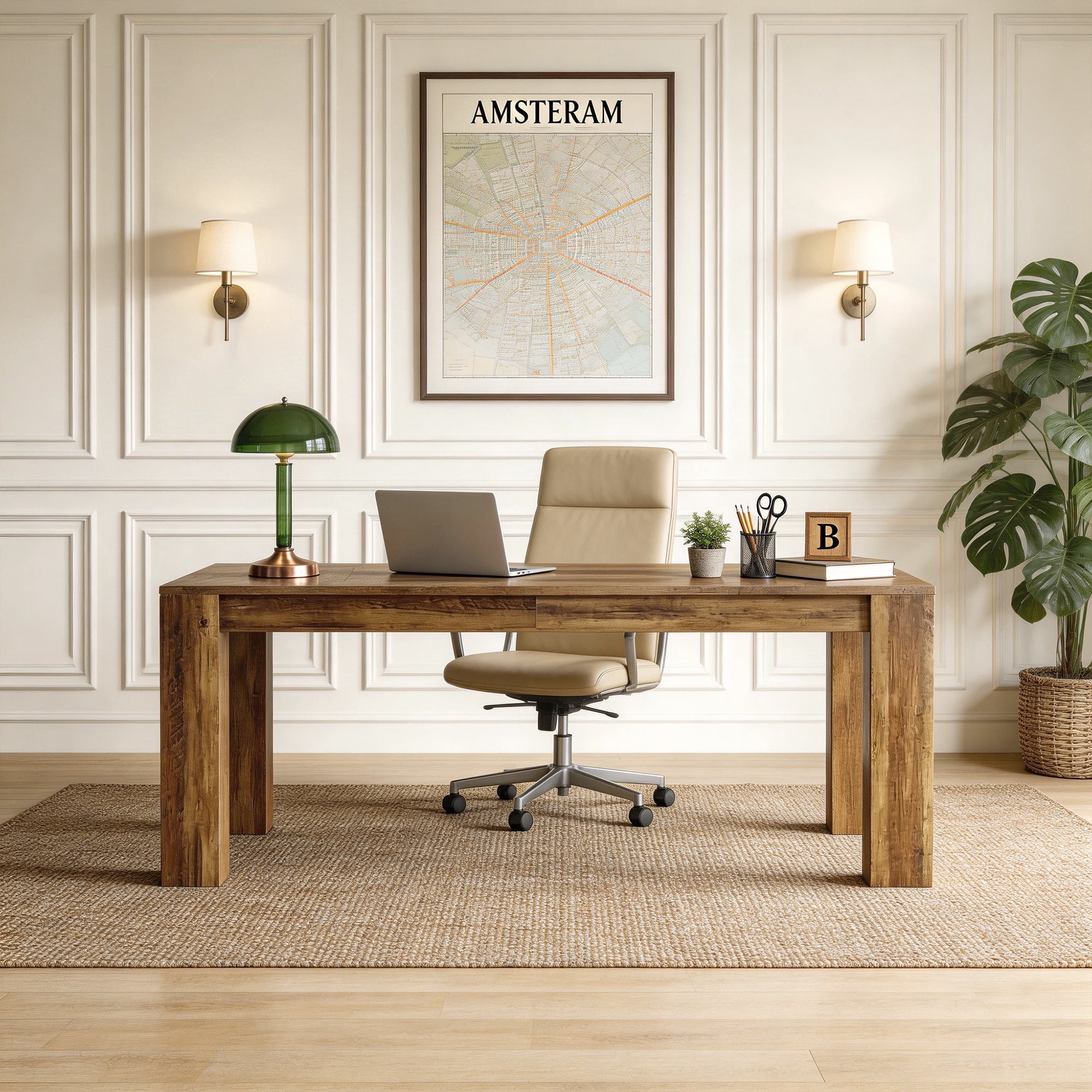 63 Inch Large Computer Desk Home Office Desk Executive Writing Desk Workstation Study Table Gaming Desk With Spacious Work Surface Sturdy Construction For Home Office Bedroom (Rustic Brown)