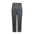 thumbnail image 3 of MKLEKYY Leggings - Paquete de 3 - Pantalones de yoga para mujer con bolsillos, cintura alta, cómodos, con cordón, holgados, de pierna ancha, 3 of 3