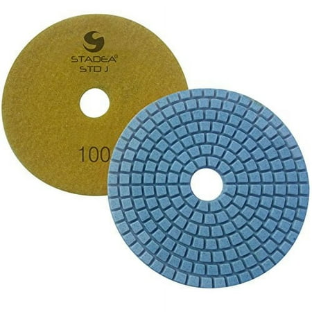 

Stadea PPW137D Diamond Sanding Pads 4 Inch - For Concrete Terrazzo Marble Stone Granite Countertop Floor Wet Polishing Grit 100 - Pack of 5
