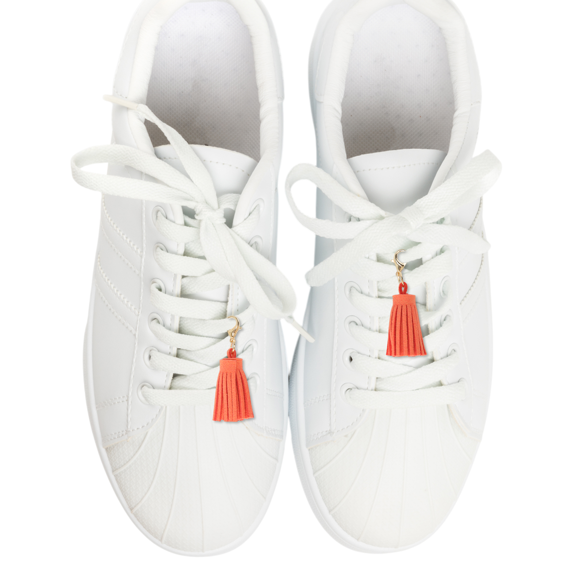 Unique Bargains Stylish Tassels Shoelace Charms for Footwear Customization Orange