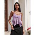 thumbnail image 6 of LMLYSoH Womens Lace Babydoll Tank Tops Stylish Solid Mesh Loose Hem V Neck Spaghetti Strap Camisoles, 6 of 9