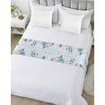thumbnail image 5 of Xipuska Blue Gnomes Bed Runners for King Size Bed, Decorative Bed Throws for Foot of Bed, Christmas Eucalyptus Xmas Poinsettia Wood Grain Bed Runner Sofa Throw Bedding Scarf Slipcover for Bedroom, 5 of 6