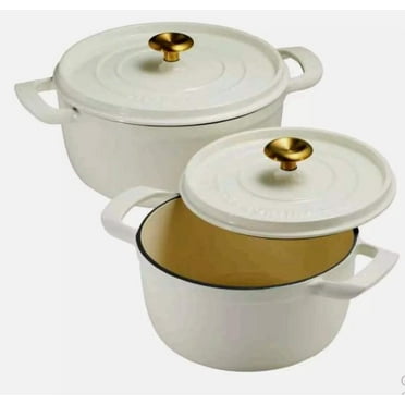 Tramontina Enameled Cast Iron Dutch Oven, 2-pack White