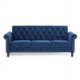thumbnail image 2 of Furinno Bastia Vintage Button Tufted 3-Seater Sofa, Brown Faux Leather, 2 of 10