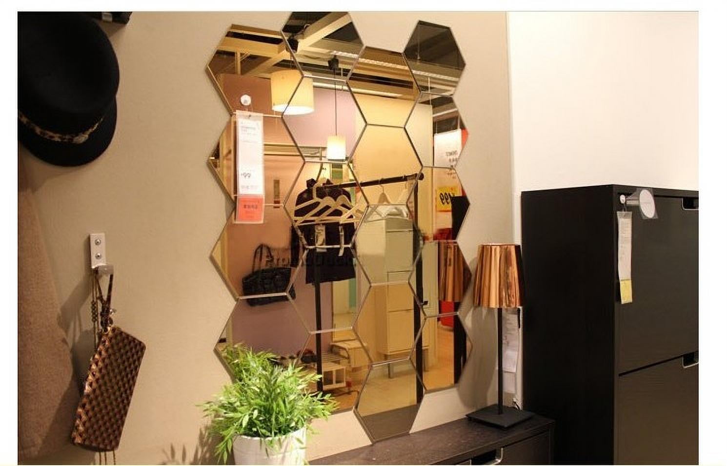 VGEBY 12pcs Decorative Mirrors Self-adhesive Tiles Mirror Wall Stickers Mirror Decor