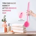 thumbnail image 6 of PINGKO Long-Handled Silicone Shower Brush - BPA-Free Silicone Body Scrubber for All Skin Types, Perfect Back Cleaning & Massage Shower - Ultimate Shower Scrubber for Men & Women（pink), 6 of 8