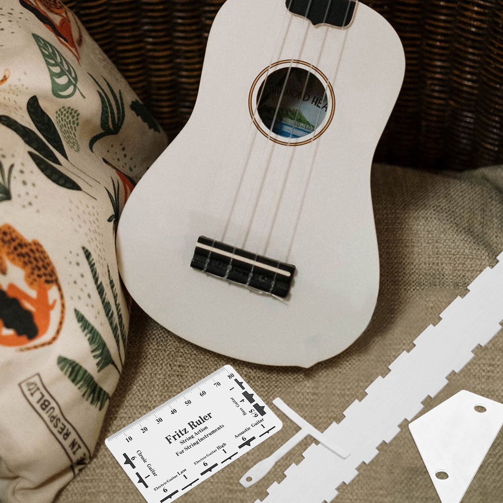 Raindrops 12pcs Guitar Luthier Tools Guitar Radius Gauge String Action Ruler Straight Edges Ruler Fret Rocker Set