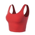 thumbnail image 2 of A2Y Women's Fitted Cotton Scoop Neck Sleeveless Crop Tank Top Coral S, 2 of 3