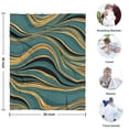 thumbnail image 4 of Teal Gold Marble Pattern Blanket,Comfortable Soft Flannel Throw Blanket,All Season,Warm Lightweight Blankets for Sofa Bed Couch Living Room Chair,30"x40", 4 of 4