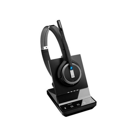 UPC: 0840064404068 | Sennheiser SDW 5065 (507000) – Double-Sided (Binaural) Wireless Dect Headset for Desk Phone Softphone/PC Connections Dual Microphone Ultra Noise Cancelling  Black