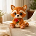 thumbnail image 4 of Crochetta Crochet Kit for Beginners - Crochet Starter Kit, Crochet Raccoon Doll DIY Kit, Learn to Crochet Kits for Adults, DIY Knitting Supplies, Rose‑Holding Raccoon(Orange), 4 of 6