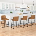 thumbnail image 6 of Dycanpo 26" Counter Height Bar Stools Set 4, Faux Leather 2.5" Cushion, Whiskey Brown, 6 of 7