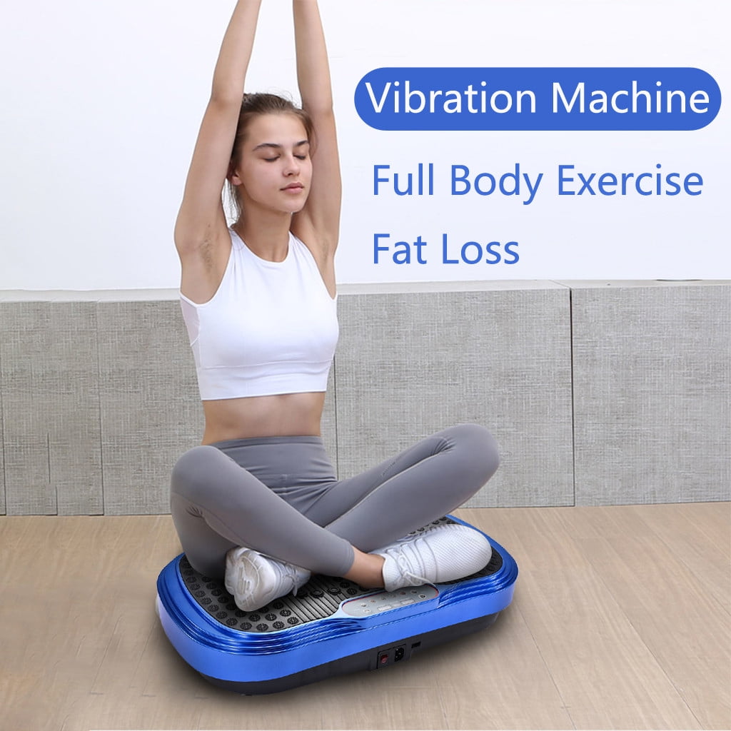 Goplus Vibration Plate Exercise Machine w/ 3 Gears Vibration Frequency Whole Body Workout Vibrating Fitness Platform w/Removable Resistance Bands for Adult Kid Weight Loss 