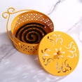 thumbnail image 4 of KMSS Iron Repellent Incense Coil Holder with Lid Handle Heavy Duty Metal Hollow Incense Burner Portable Desktop Ash Catcher Box Christmas Gift, 4 of 8