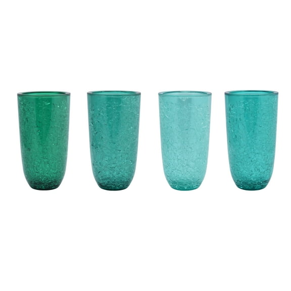 Mainstays 16-Ounce Acrylic Freezer Ice Gel Tumbler Set, Green Hues