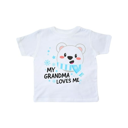 

Inktastic My Grandma Loves me- polar bear Gift Toddler Boy or Toddler Girl T-Shirt