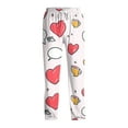 thumbnail image 4 of Fgvctg Valentine's Day Mens Pajamas Loungewear Sleepwear Wide Leg Pajamas Heart Print High Waisted Pjs Pant Plus Size Fall Spring Drawstring Lounge Pants with Pockets Light pink 3XL, 4 of 6