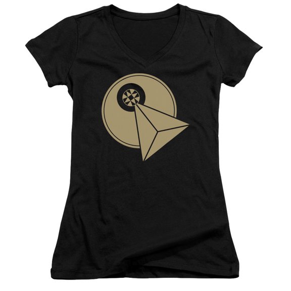 Star Trek Vulcan Logo Junior Women's V-Neck T-Shirt Black