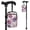 Purple Pink Rose, variant on COEQINE Forearm Crutch Bag Walking Cane Accesories Grey White Polka Dot Elbow Crutch Storage Organizer, 2 Zippered Pockets, Lightweight, Hands-Free, for Adults & Seniors