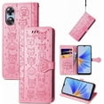 thumbnail image 2 of for Oppo A17 PU Leather Flip Wallet Case, Cute Cat Dog Cartoon Style with Card Slots Holder Phone Cover Case for Oppo A17 MG Pink, 2 of 16