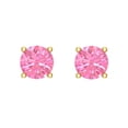 thumbnail image 3 of Pink Tourmaline Gemstone Stud Earrings 14K Gold Round Cut 2.00 CT TW, 3 of 4