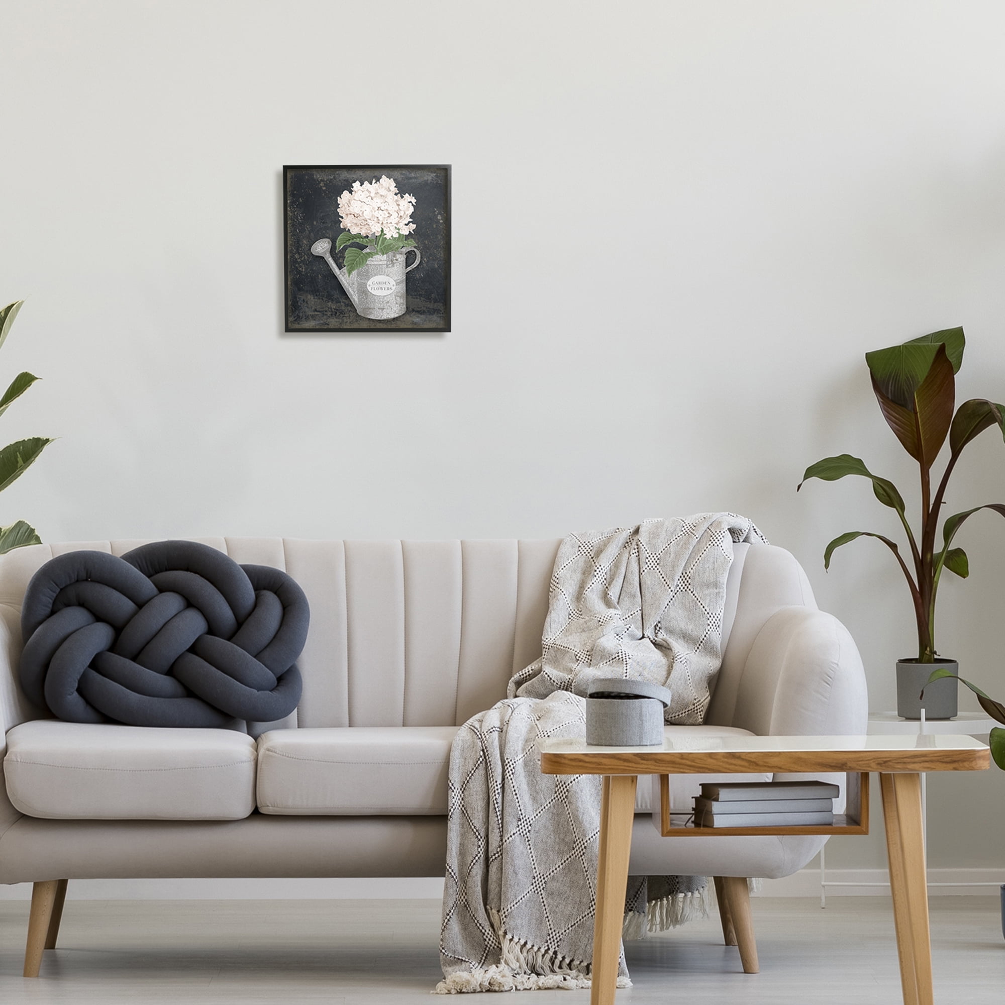 Stupell Industries Garden Flowers Can Botanical & Floral Painting Black Framed Art Print Wall Art, 12 x 12