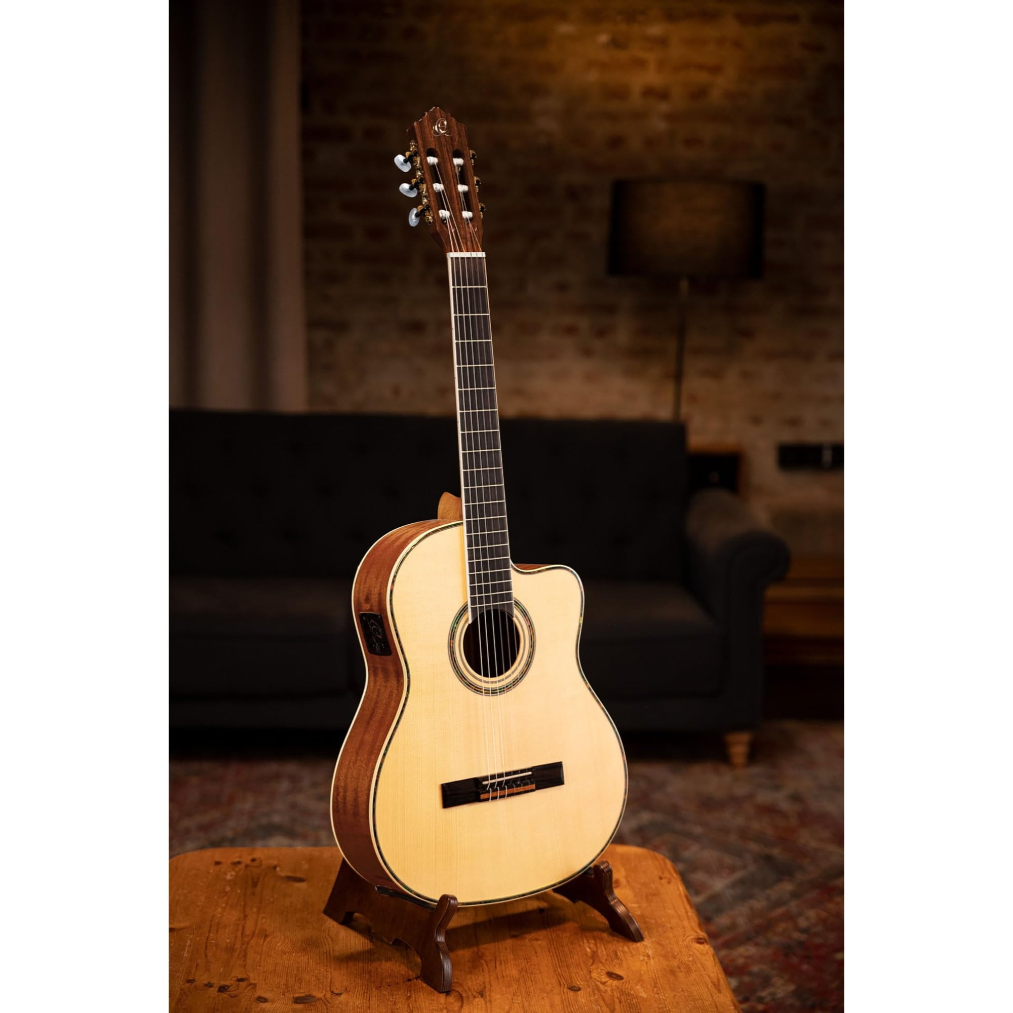 Family Series Pro Solid Top Acoustic-Electric Nylon Classical Guitar w/ Bag