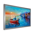 thumbnail image 2 of Designart 'Boats Near Coastal Town Resting On The Water I' Nautical & Coastal Framed Art Print, 2 of 4